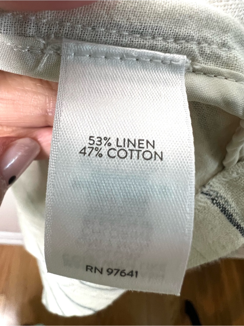 J.Jill Linen Blend Striped Cream Blazer Jacket Oversized SZ M EUC - Picture 6 of 8